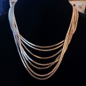 Vintage W Germany Stamped Layered Necklace